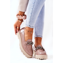 Dam Brogues Loafers Läder Mörk Beige Laura Messi 2383 2