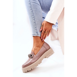 Dam Brogues Loafers Läder Mörk Beige Laura Messi 2383 1