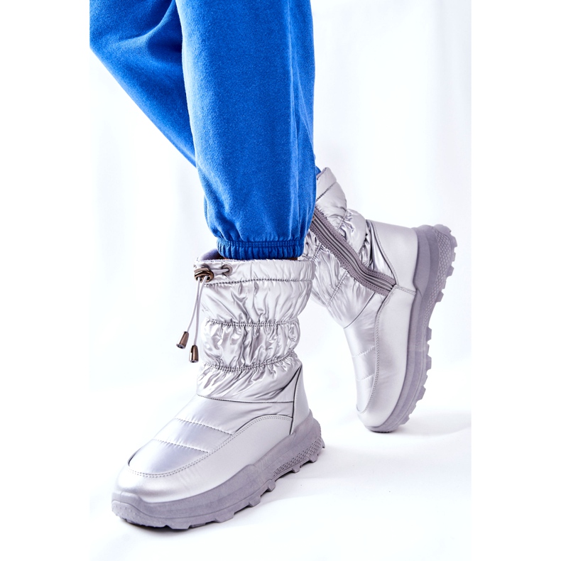 PE1 Kvinnors silver Starbone varma snöskor med dragkedja 4