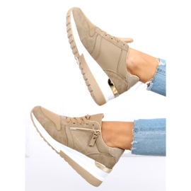 Wedge sneakers Karita Khaki beige 1