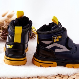 PJ2 Varma barnstövlar med kardborre Marinblå Fruzio 2