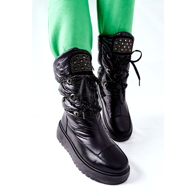 S.Barski Kvinnors svarta varma snöskor Chardonnay 3