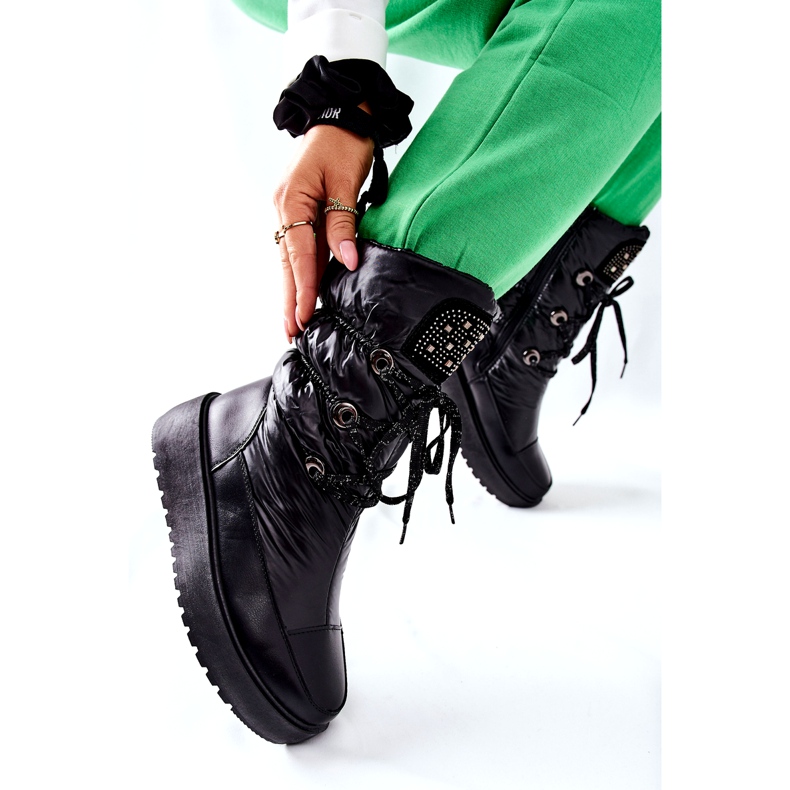 S.Barski Kvinnors svarta varma snöskor Chardonnay 4