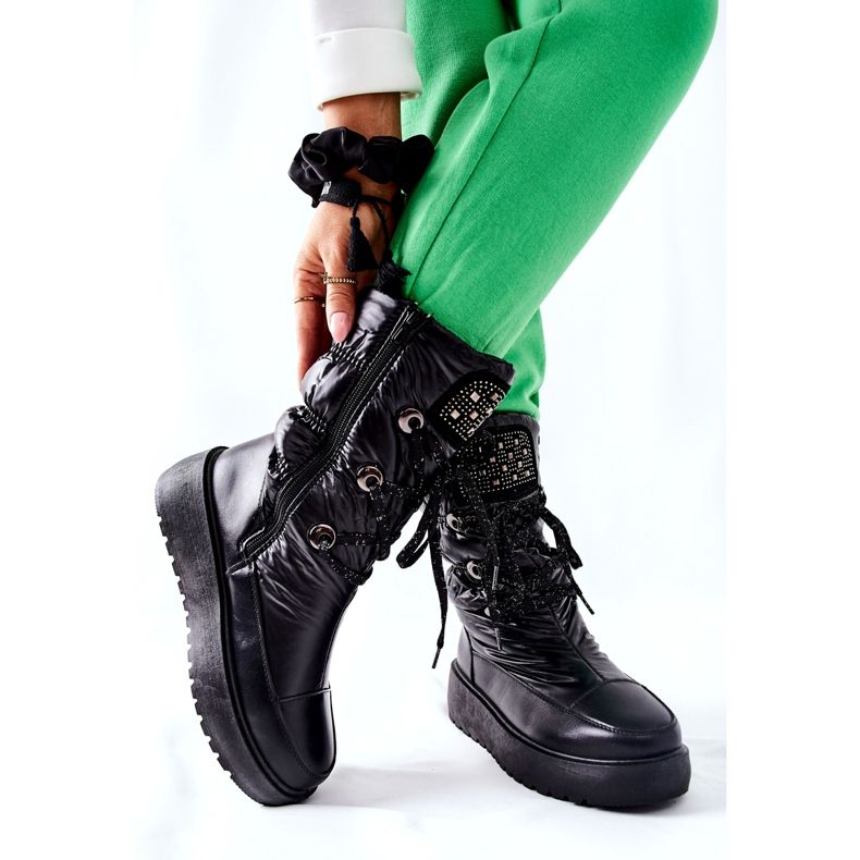 S.Barski Kvinnors svarta varma snöskor Chardonnay 5