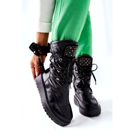 S.Barski Kvinnors svarta varma snöskor Chardonnay 6