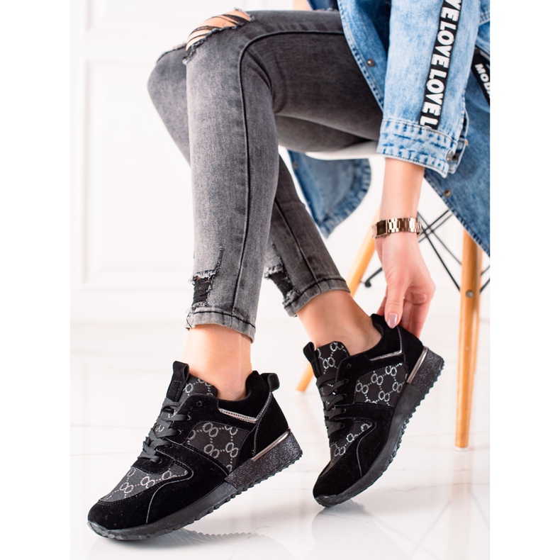 Evento Snygga sneakers med glitter svart 1