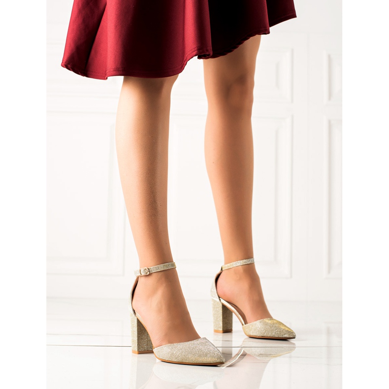 Seastar Gyllene Pumps Med Glitter beige 2