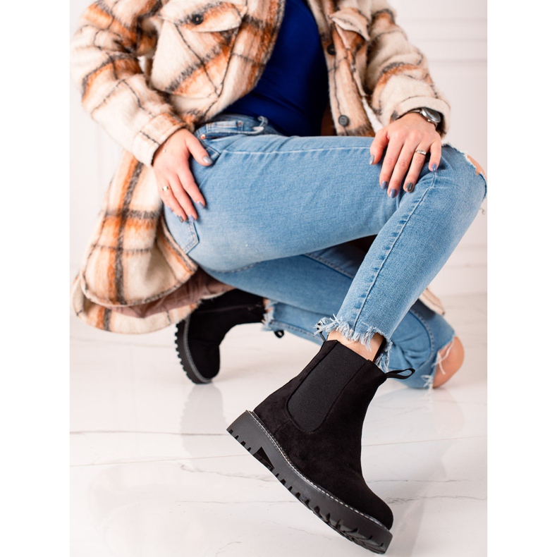 Ideal Shoes Mockaskor på plattformen svart 1