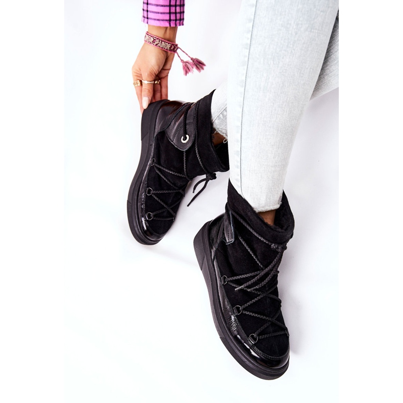 PF1 Varma snöstövlar i mocka Svart Clarem 2