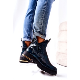 PA2 Gröna Tanya Crocodile Warma Läderstövlar svart 2