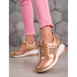 Diamantique Golden Wedge Sneakers gyllene 1