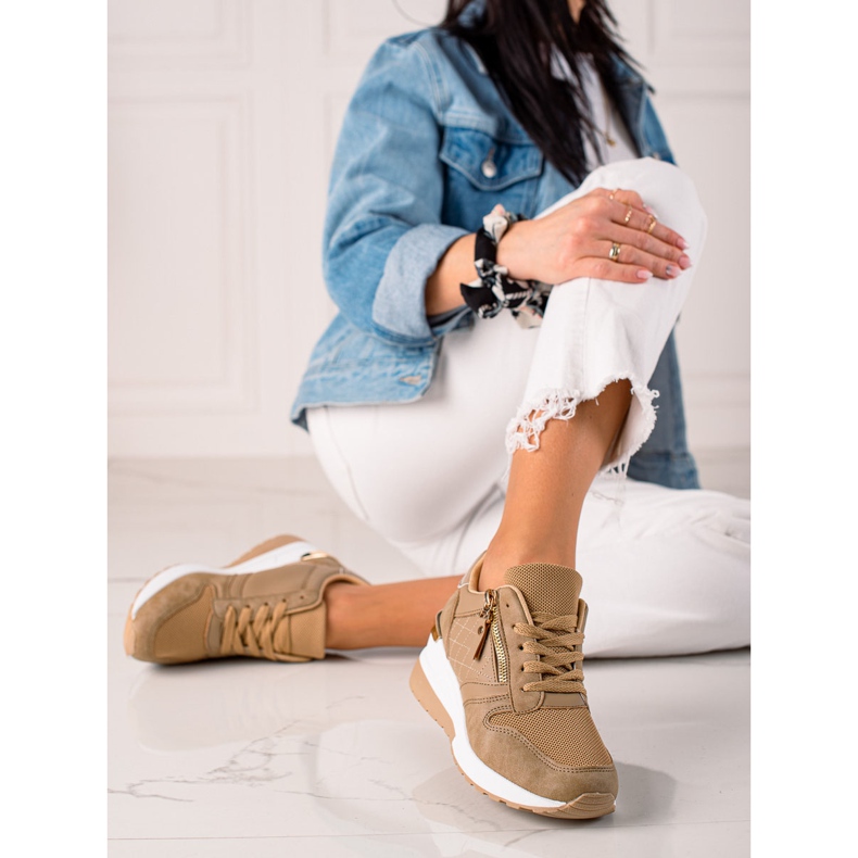 TRENDI Bruna Wedge Sneakers beige 1