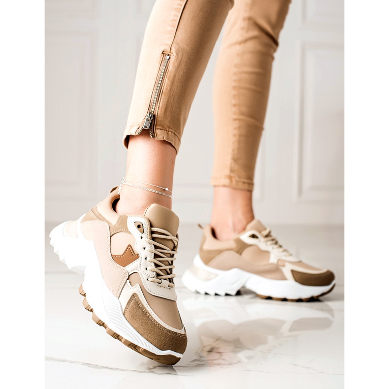 Sweet Shoes Trendiga sneakers beige brun 1