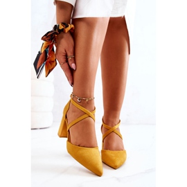 PS1 Kvinnors Pumps På En Klack I Spitz Gul Framtid 1