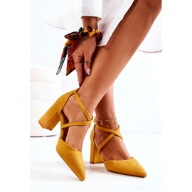 PS1 Kvinnors Pumps På En Klack I Spitz Gul Framtid 2