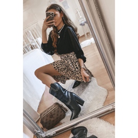 BM Svarta cowboystövlar med en dekorerad Bora-överdel 1