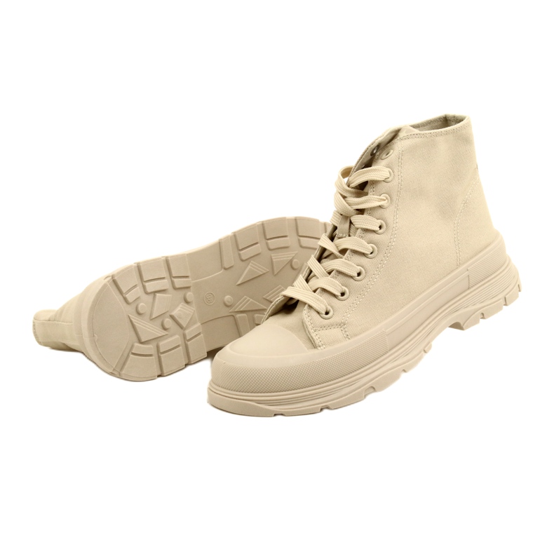News Höga beige sneakers på plattformen 21SP02-1050 4