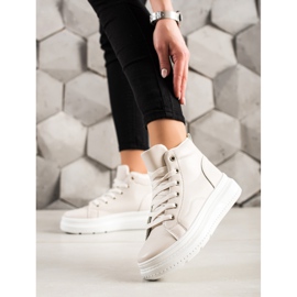 Renda Höga sneakers med ekologiskt läder beige 2