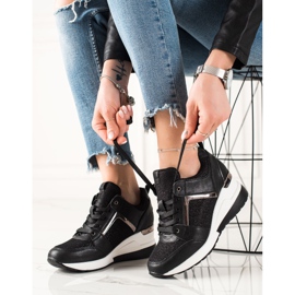 TRENDI Light Wedge Sneakers svart 1