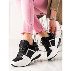 TRENDI Light Wedge Sneakers vit svart 1