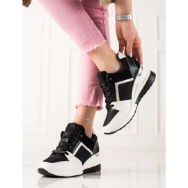 TRENDI Light Wedge Sneakers vit svart 2