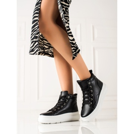 Renda Höga sneakers med ekologiskt läder svart 1