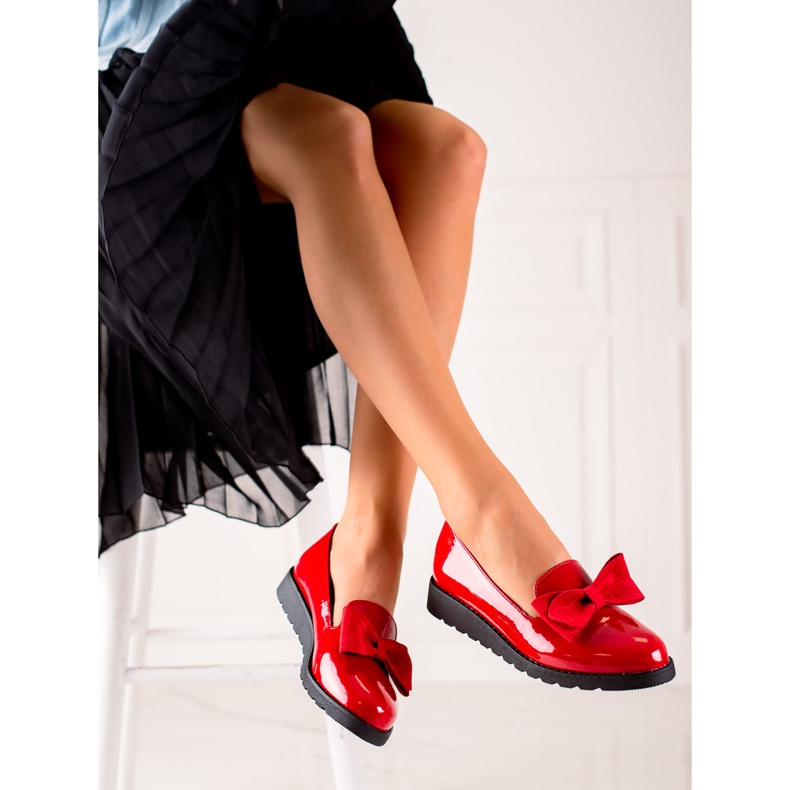 La.Fi Lackade skor med rosett röd 1