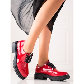 La.Fi Modeskor med snörning röd 1