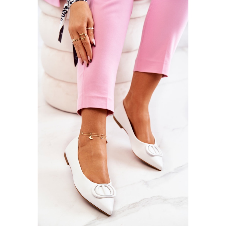 PS1 Läderballerinor i spetsvit Rachelle 1