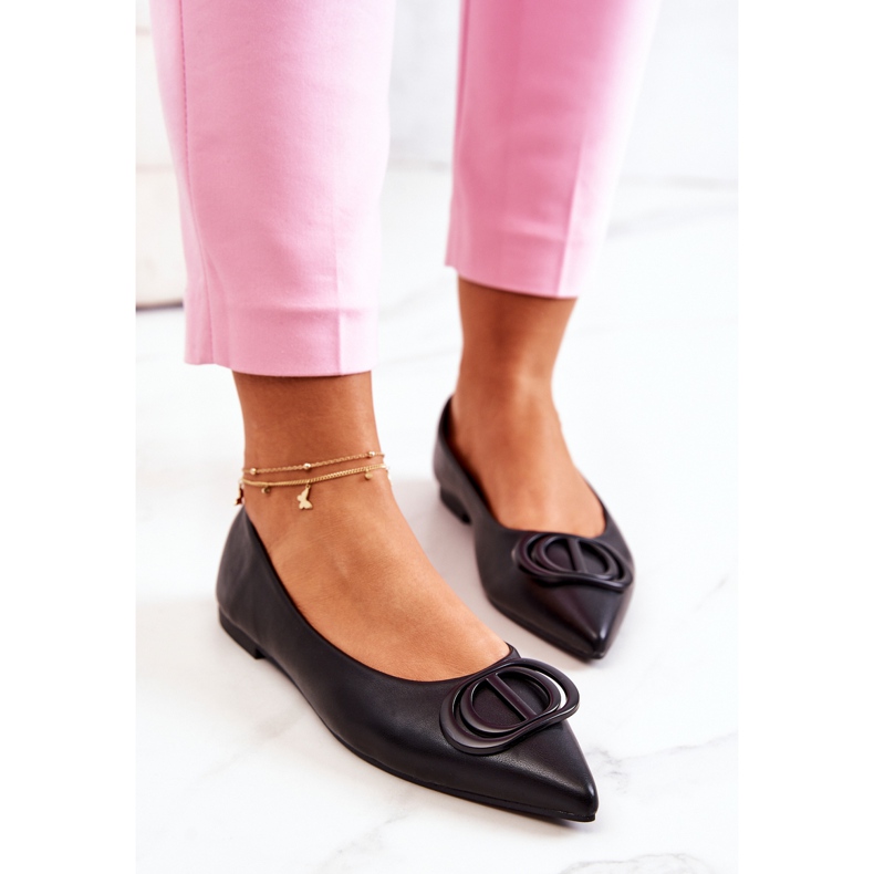 PS1 Läderballerinor i spetssvart Rachelle 1