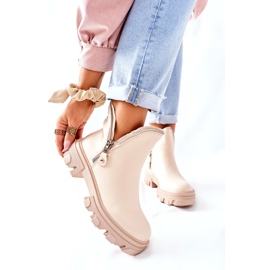 FI1 Dam stövletter med utskärningar Beige rytm 1