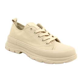 News Kvinnors sneakers sneakers på plattformen 21sp02-1400 beige 1