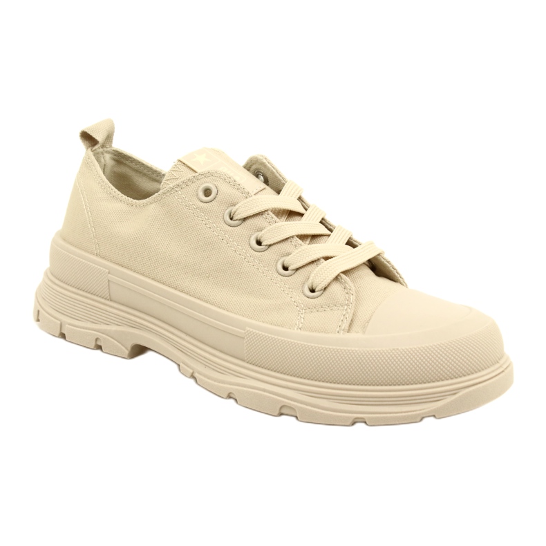 News Kvinnors sneakers sneakers på plattformen 21sp02-1400 beige 1