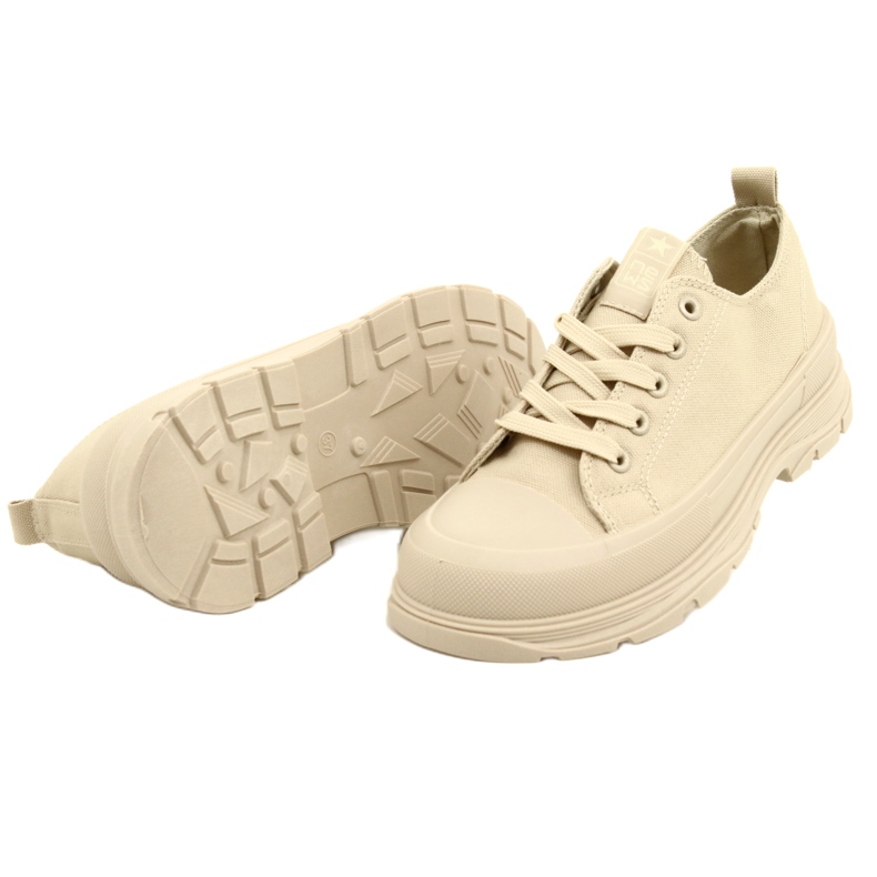 News Kvinnors sneakers sneakers på plattformen 21sp02-1400 beige 4