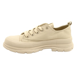 News Kvinnors sneakers sneakers på plattformen 21sp02-1400 beige 2