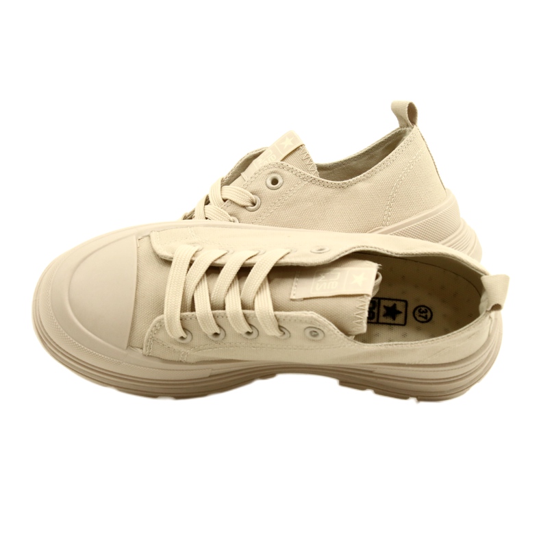 News Kvinnors sneakers sneakers på plattformen 21sp02-1400 beige 5