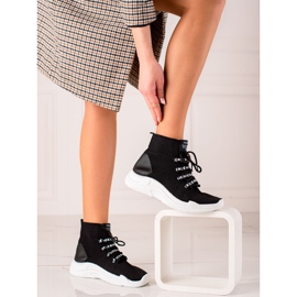 TRENDI Ljusa textilskor svart 2