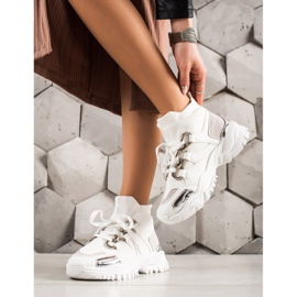 TRENDI Mode sneakers vit silver- grå 1