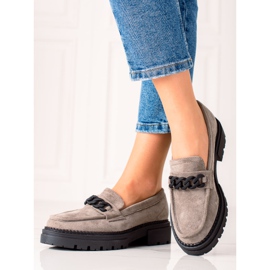 LA.FI grå loafers i mocka svart 1