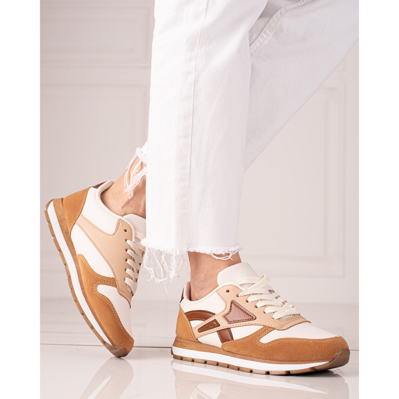 TRENDI Casual sportskor beige brun 1