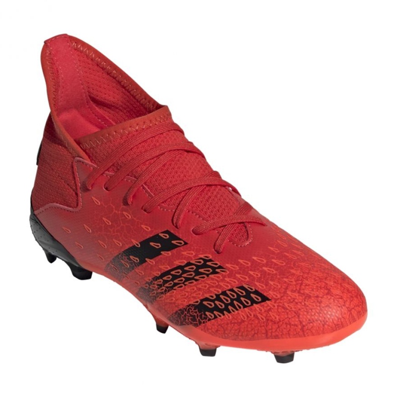 Adidas Predator Freak.3 Fg Jr FY6282 fotbollsskor apelsiner och röda 4