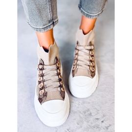 Reta Khaki ankelstrumpa sneakers beige brun 1