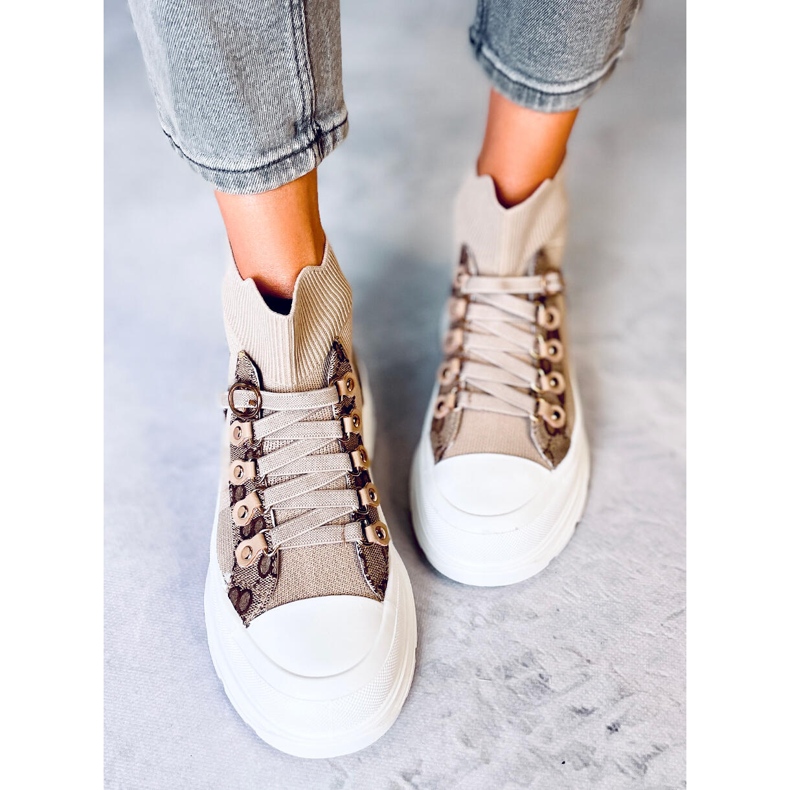 Reta Khaki ankelstrumpa sneakers beige brun 1
