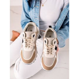 Sweet Shoes Trendiga sneakers beige rosa gyllene 1