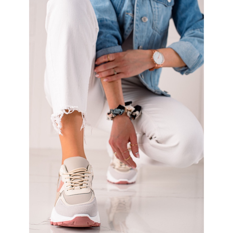 Sweet Shoes Trendiga sneakers beige svart 2