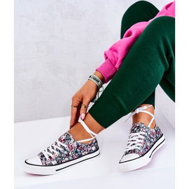 FS2 Låga Sneakers Med Gröna Desiree Blommor 1