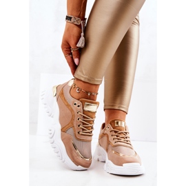 FS2 Sneakers På Plattformen Brun Sallie beige gyllene 1