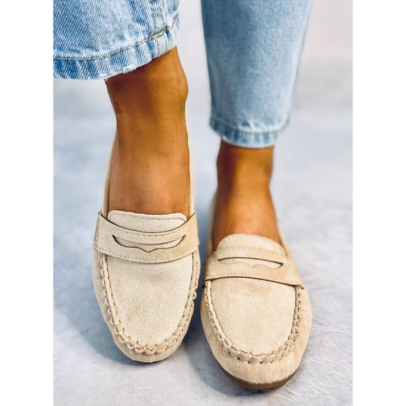 Rello Beige loafers för dam 1