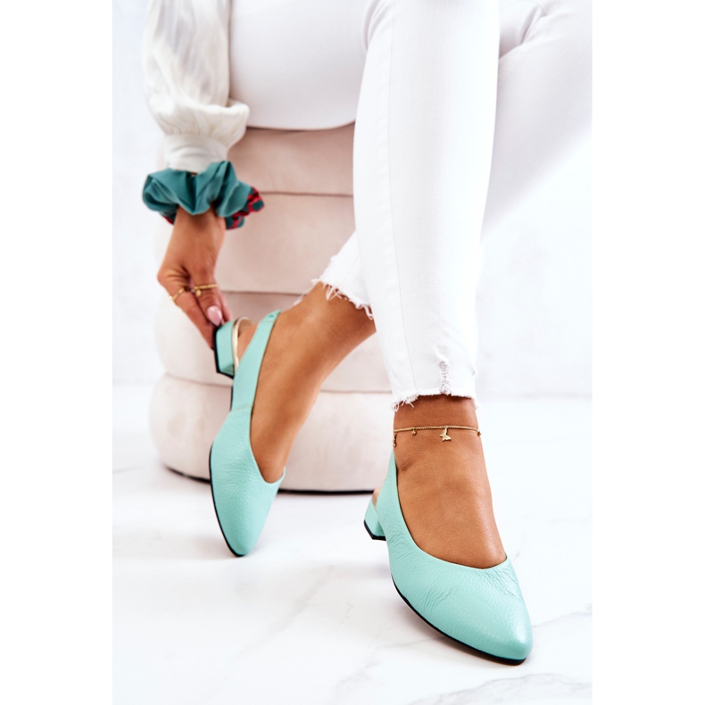 PA2 Läder Outdoor Grön Noreen Ballerina Högklackat 2