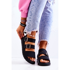 FM1 Svarta Reese Buckle Sandaler 1